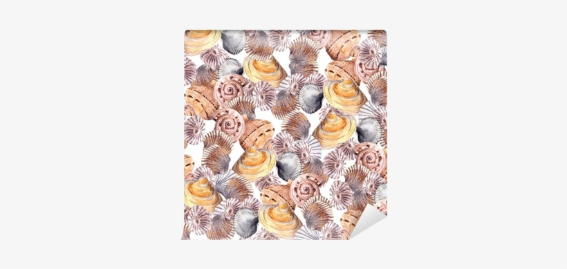 Seamless Sea Shell Swatch On White Background - Cupcake, transparent png download