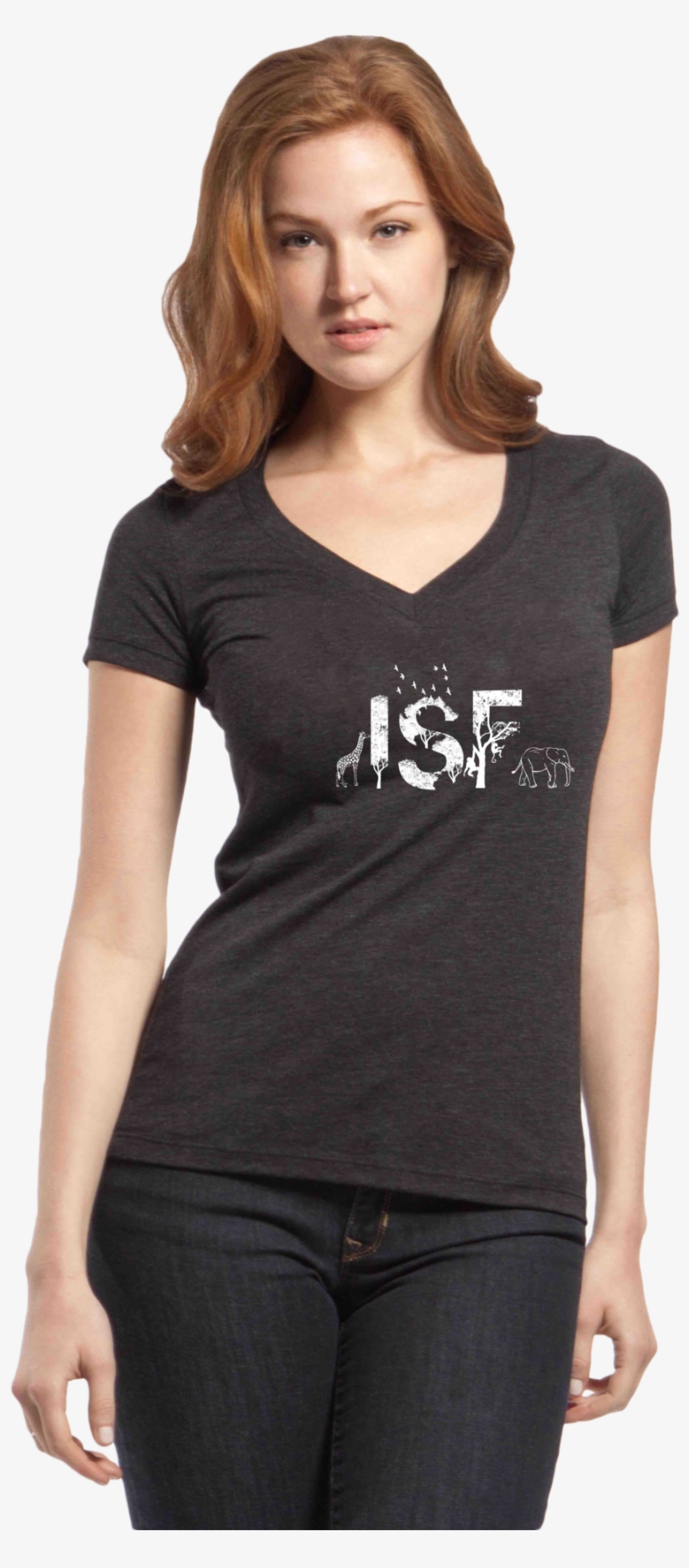 Isf Animal Triblend Ladies' V-neck - T-shirt, transparent png download