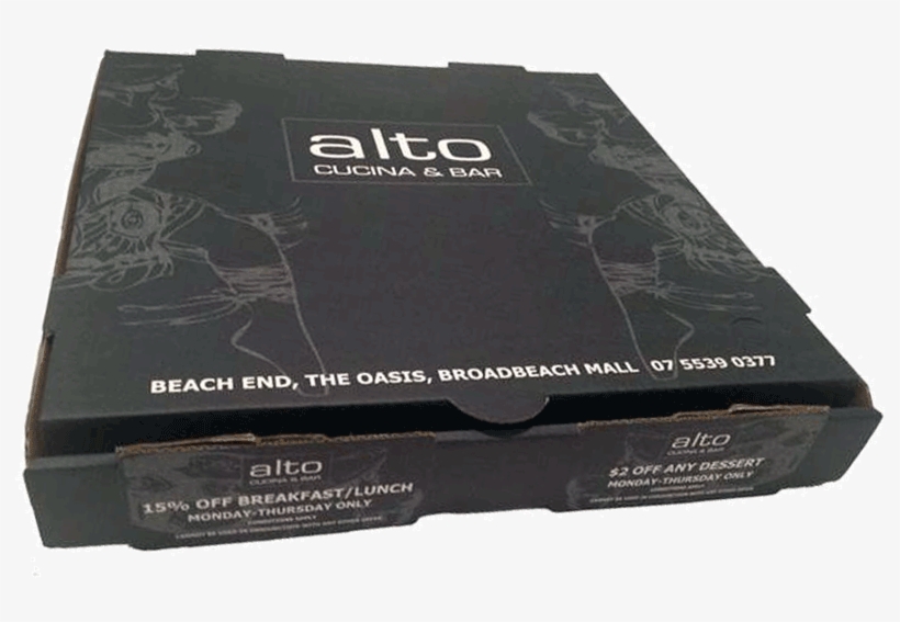 Custom Print Pizza Box Alto Print - Custom Black Pizza Box, transparent png download