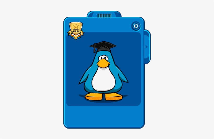 Black Graduation Cap Player Card - Gif Waving Goodbye Club Penguin, transparent png download