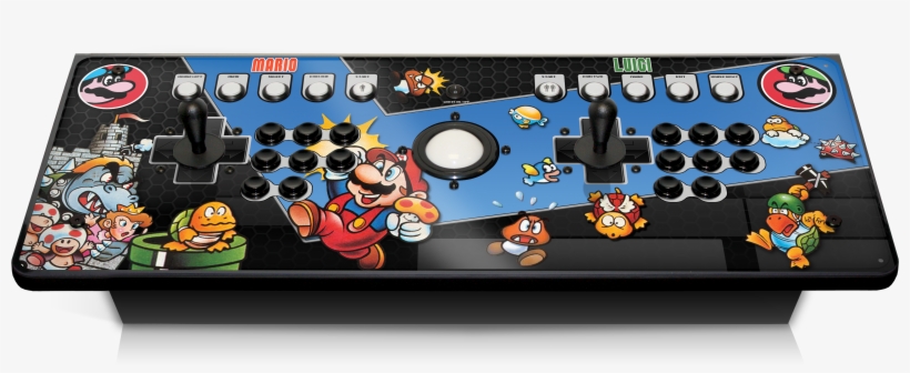 1613 In Custom Arcade Controller Graphic Mario Vs Luigi - Super Mario Bros, transparent png download