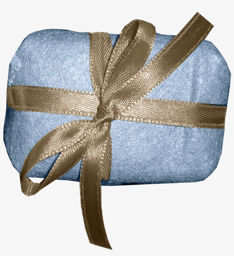 Blue Gift With Bow - Gift, transparent png download