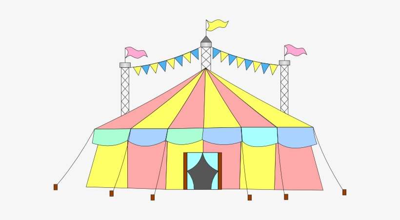 Big Top Tent Circus Clip Art At Clker - Circus Clipart Pink Circus Tent, transparent png download