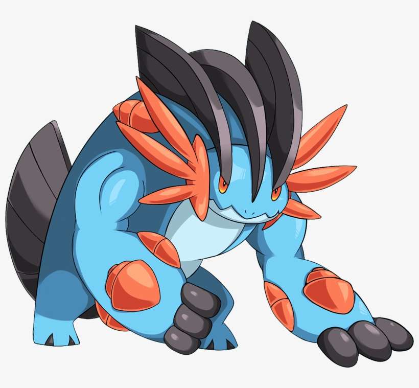 Shiny Mega Swampert Pokédex - Pokemon Shiny Mega Swampert, transparent png download