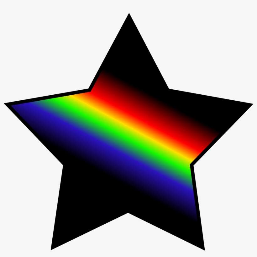 Star Black And Rainbow - Rainbow Star, transparent png download