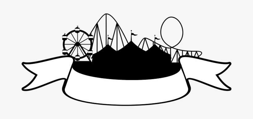 Amusement Banner Carnival Circus Fair Ribb - Fair Silhouette, transparent png download