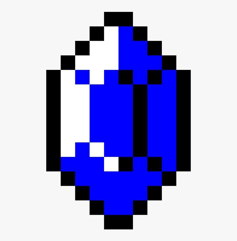 Blue Rupee - Zelda Rupee Pixel Art, transparent png download