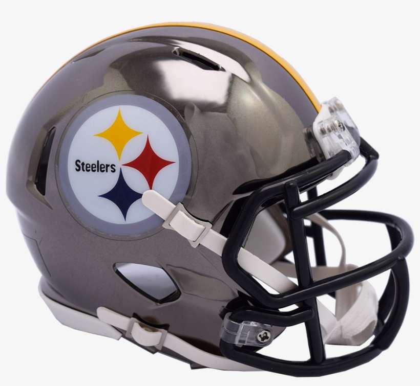 Pittsburgh Steelers Chrome Riddell Speed Replica Full - Steelers Helmet, transparent png download