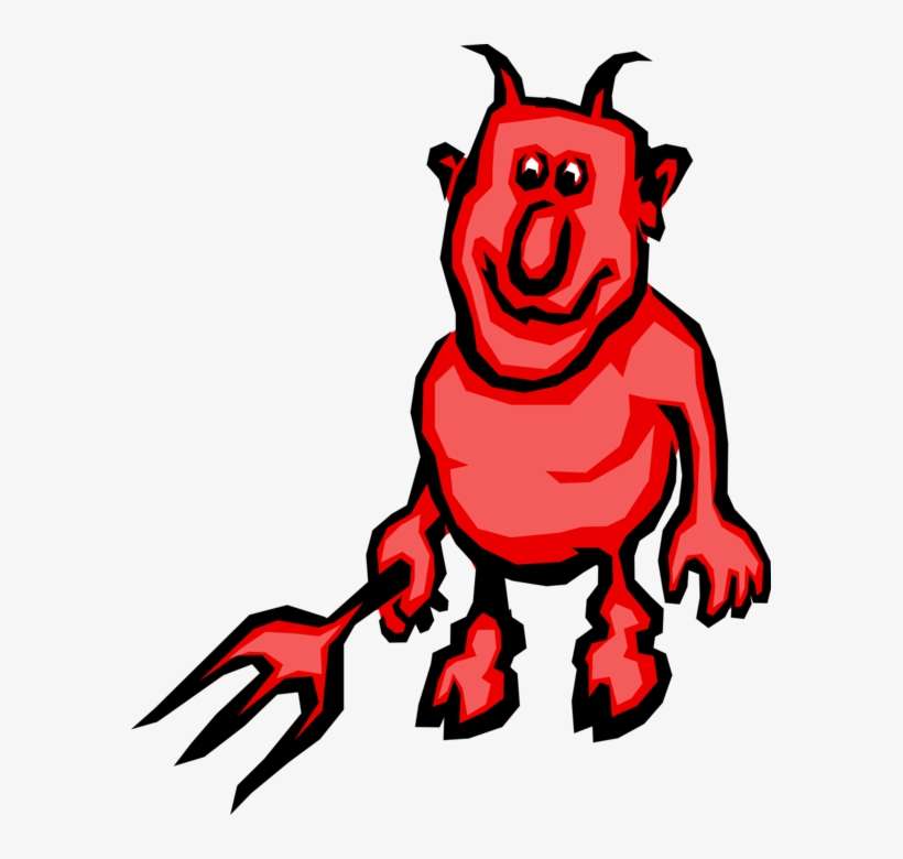 Vector Illustration Of Evil Devil Demon With Pitchfork - Bad Imagenes, transparent png download