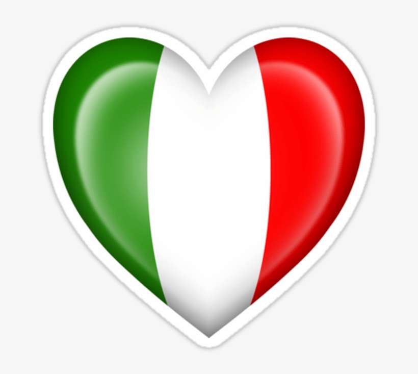 "italian Heart Flag" Stickers By Jeff Bartels Redbubble - Heart Flag Ireland Png, transparent png download