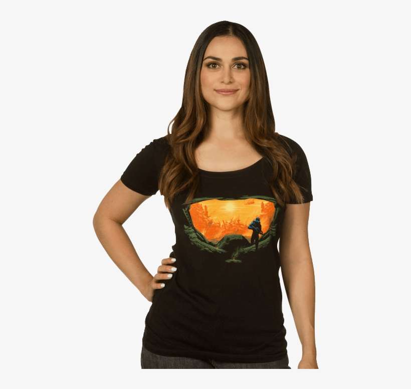Halo Master Chief Silhouette Womens Scoop T Shirt - Clothing, transparent png download