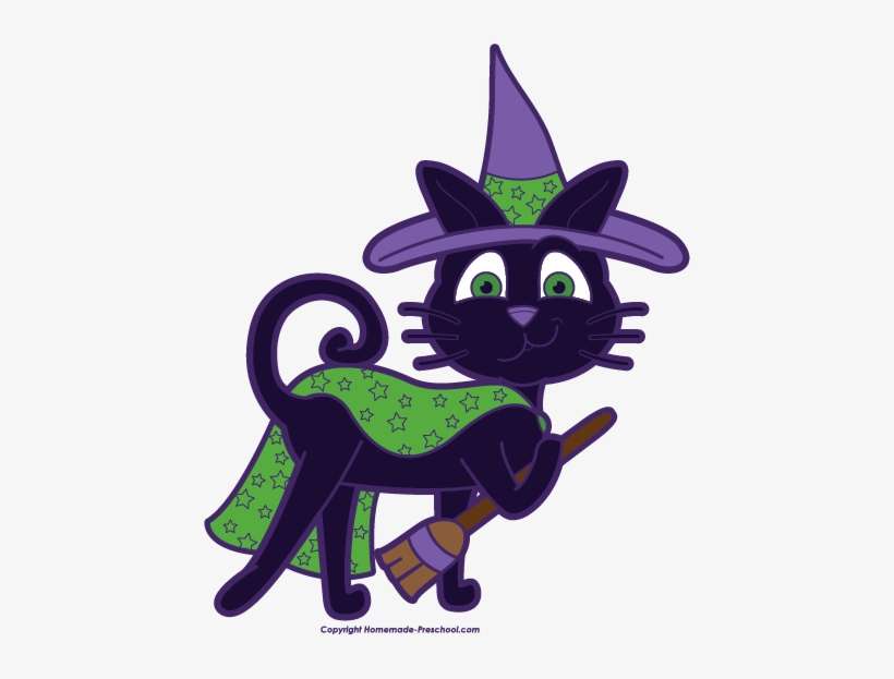 Witch Cat Clip Art, transparent png download