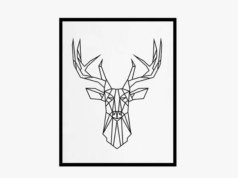 Deer Head Canvas Art Print - Deer Triangles, transparent png download