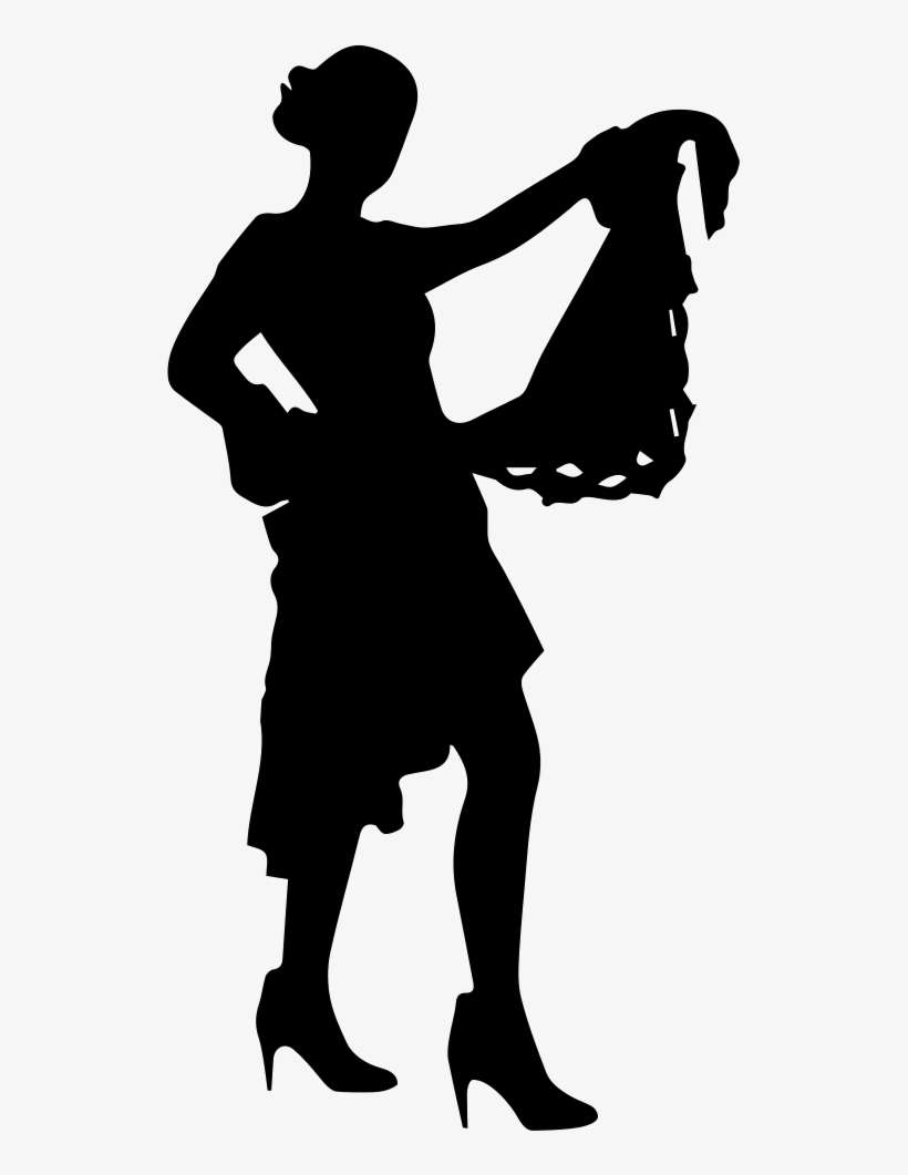 Flamenco Woman Dancer Silhouette - Silhouette, transparent png download