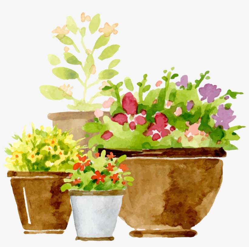 Clip Royalty Free Library Euclidean Flowerpot Adobe - Paintings Of Potted Palms, transparent png download