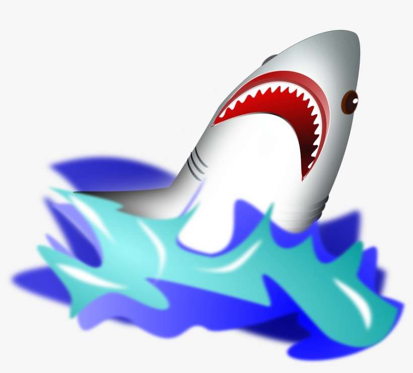 Shark Attack Wave Danger Dangerous Ocean F - Shark In Water Clipart, transparent png download