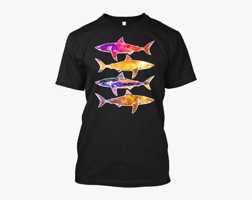 Watercolor Sunset Sharks, Cool, T-shirt, Shirt, Tee, - Born In July 18, transparent png download