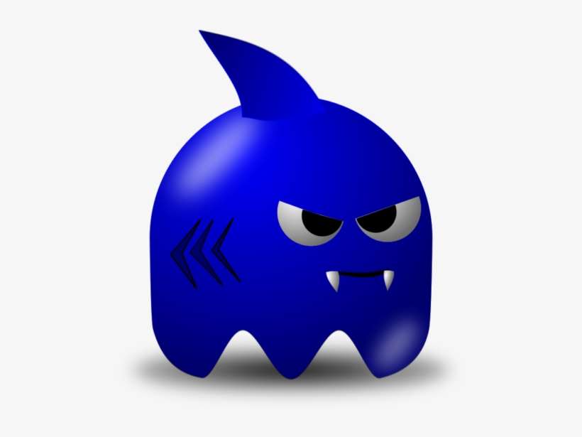 Newbie Shark Clipart - Pac Man Ghost Blue, transparent png download