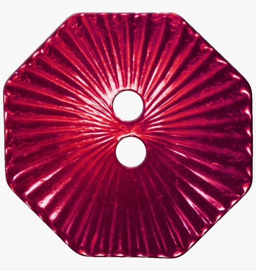 Octagonal Button With Radiating Lines, Red - Education, transparent png download