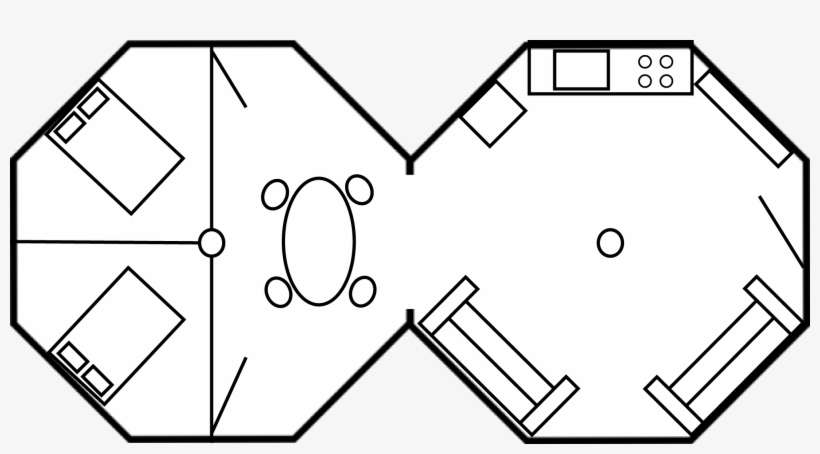 Sample Floor Plan Combining Two Cabin Kits - Floor Plan, transparent png download