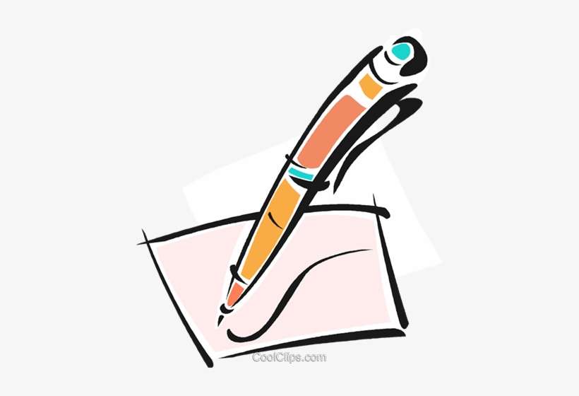 Pen Writing On A Piece Of Paper Royalty Free Vector - Презентация Личные Местоимения 4 Класс, transparent png download