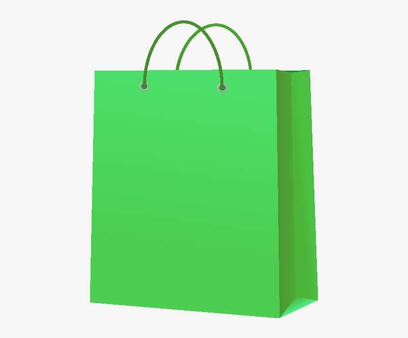 Paperbag Light Green - Green Shopping Bag Vector, transparent png download