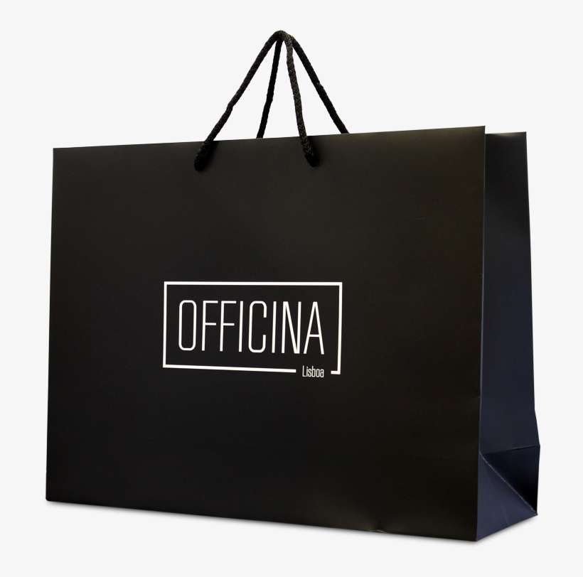 Saco De Papel Personalizado Luxo Asa Cordão Officina - Sacos De Papel Personalizados Portugal, transparent png download