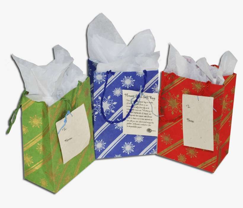 Holiday Seeded Gift Bags - Paper, transparent png download