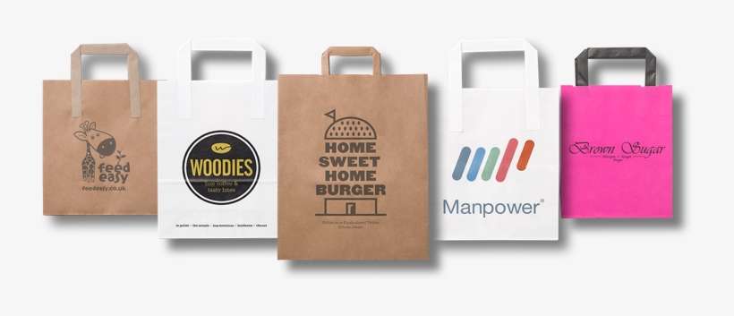 Folded Handle Paper Bags - Paper Bag, transparent png download