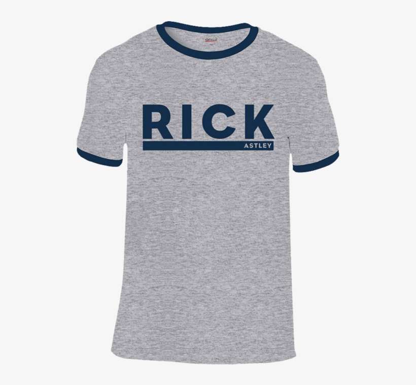 'block' Grey & Blue T-shirt - Crew Neck, transparent png download