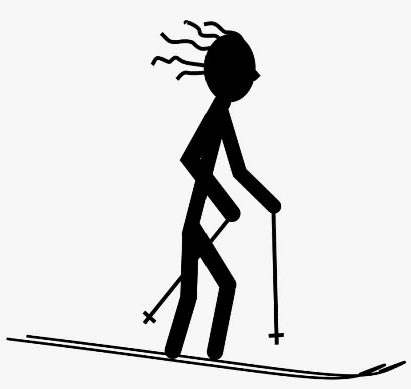 Skier Silhouette Clip Art Free Vector 4vector - Skier Silhouette, transparent png download