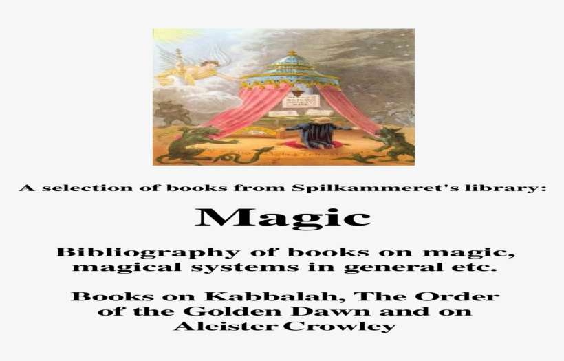 Bibliography Of Books On Magic - Literature, transparent png download