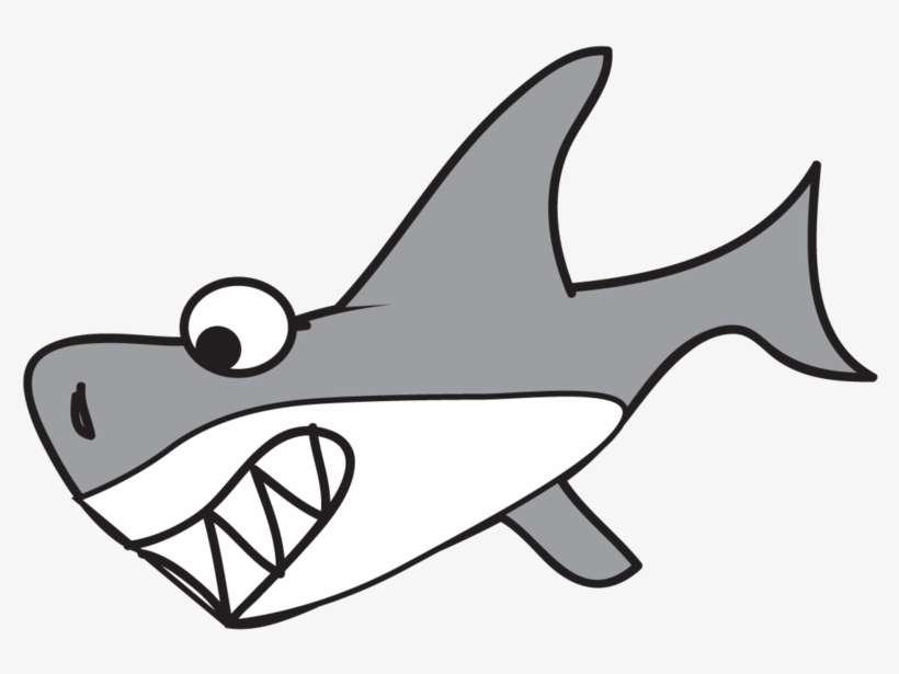 Shark Cartoon - Happy Shark Cartoon Png, transparent png download