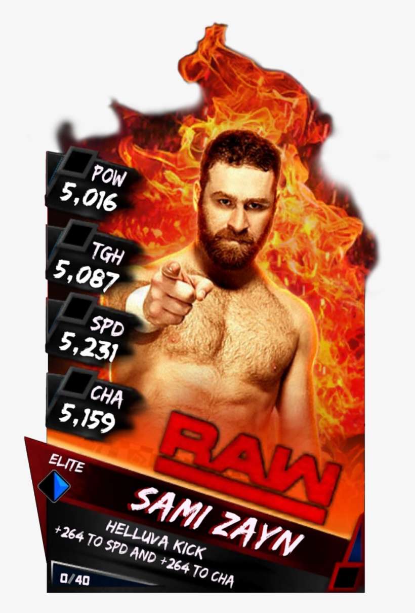 Supercard Samizayn S3 Elite Raw 9624 - Wwe Supercard Elite Cards, transparent png download