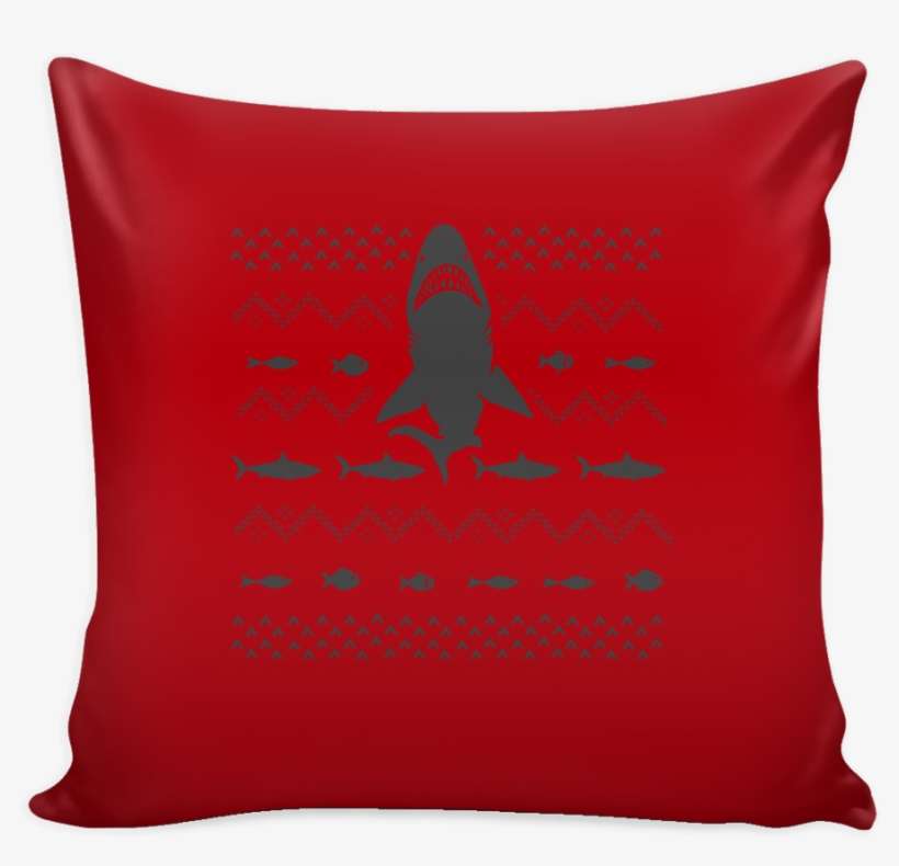 Great White Shark Jaws Funny Festive Ugly Christmas - Stencils Prints On Pillow Cover, transparent png download