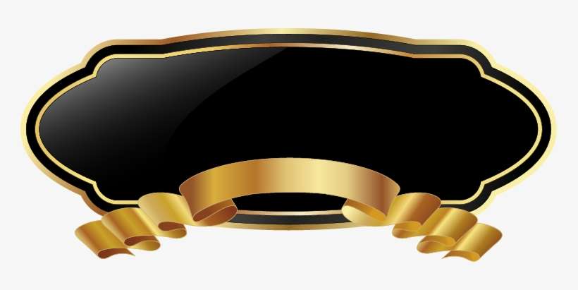 Gold Banner Png Vector Images Photo - Ribbon Preto Png, transparent png download