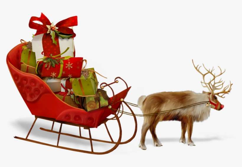 Santa Sleigh Png - Santa Claus Sleigh Png, transparent png download