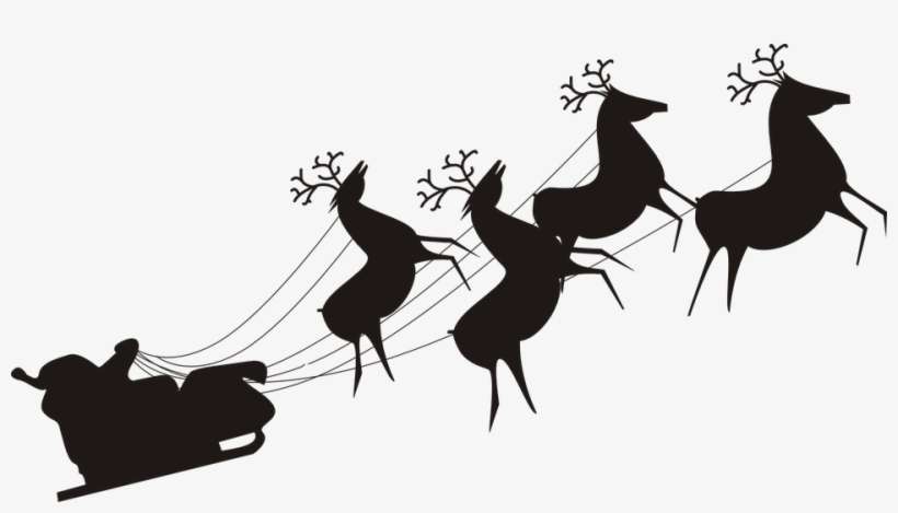 Santa Claus Sleigh Taking Off - Santa Sleigh Clipart Transparent, transparent png download