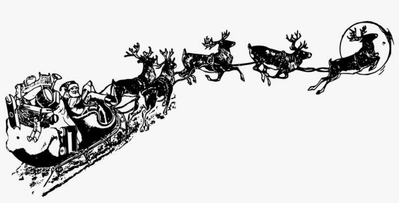 Santa Claus Sleigh Vector - Santa Sleigh Png Transparent, transparent png download