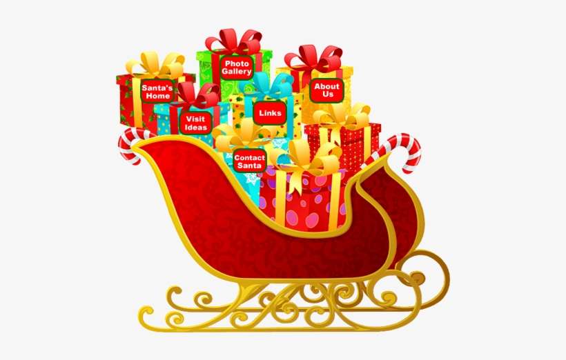 Santa's Sleigh - Santa Sleigh With Gifts, transparent png download