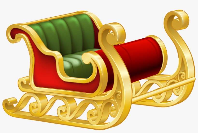 Santa Sleigh Png Clip Art Image - Santa Claus With Reindeer Cartoon, transparent png download
