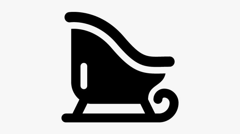 Santa Claus Sleigh Vector - Black Santa Icons Png, transparent png download