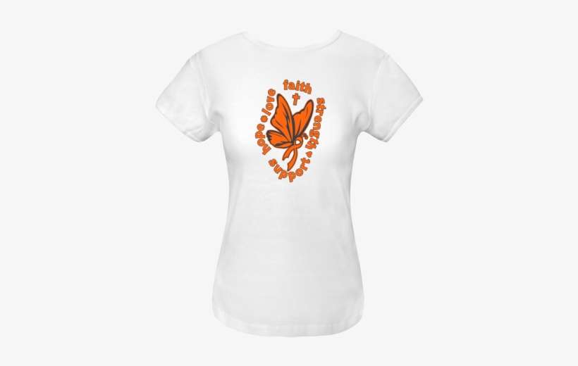 Leukemia Hope Love Faith Butterfly Women's Fitted T-shirt - T Shirt Women Pink Back, transparent png download