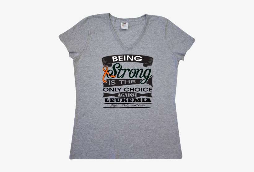 Leukemia Strong Women's V Neck T Shirt - Inktastic Nevertheless, She Persisted With Flowers, transparent png download