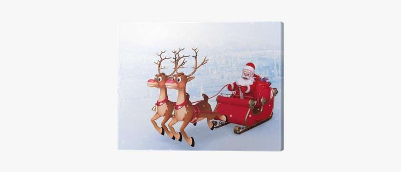Santa Claus And His Sleigh, transparent png download