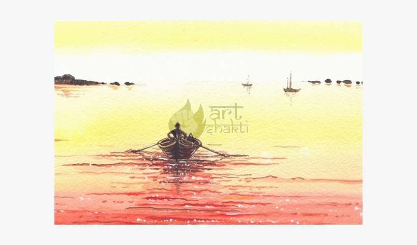 Seascape Man In A Boat - Chakra, transparent png download