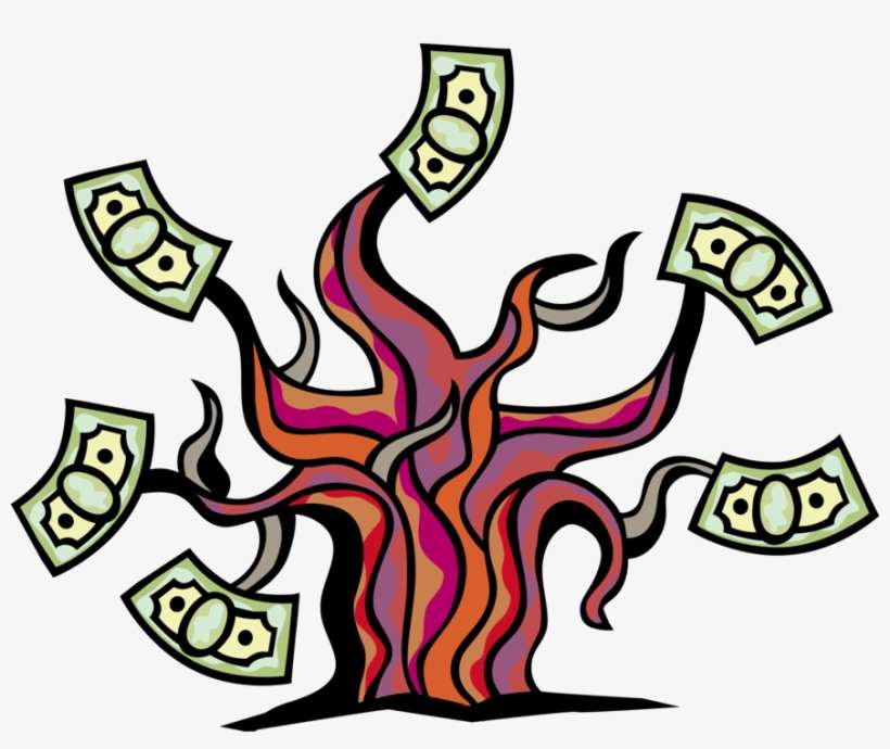Vector Illustration Of Money Tree Idiom Money Doesn't, transparent png download