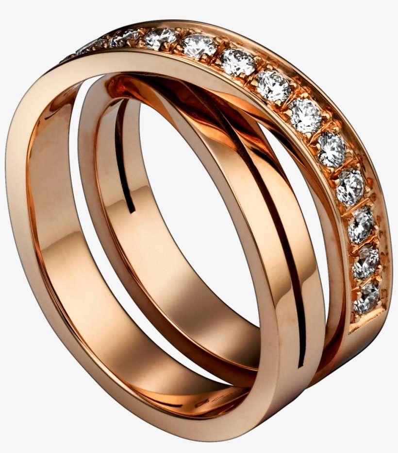 Gold Ring With White Diamonds Png Clipart - Etincelle De Cartier Ring, transparent png download