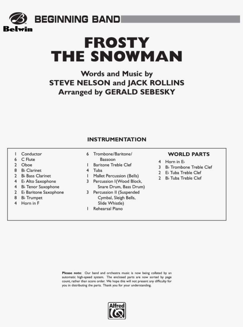 Frosty The Snowman Thumbnail - Caribbean Christmas Music Sheet Michael Story, transparent png download