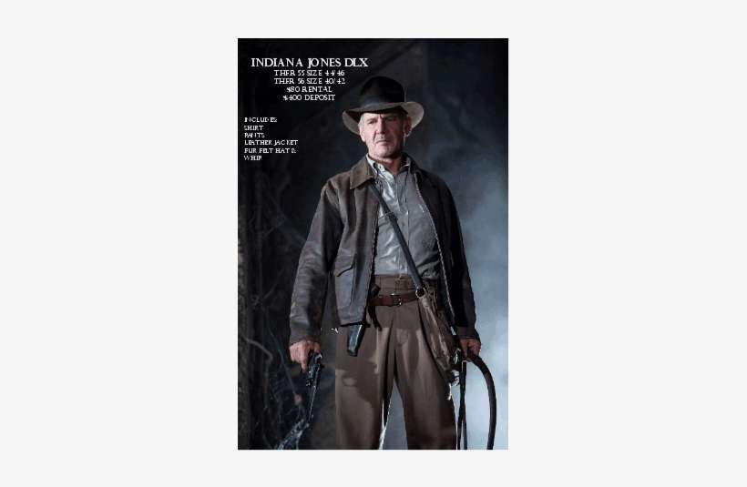 Indiana Jones Deluxe Costumes To Rent - Indiana Jones Full Body, transparent png download